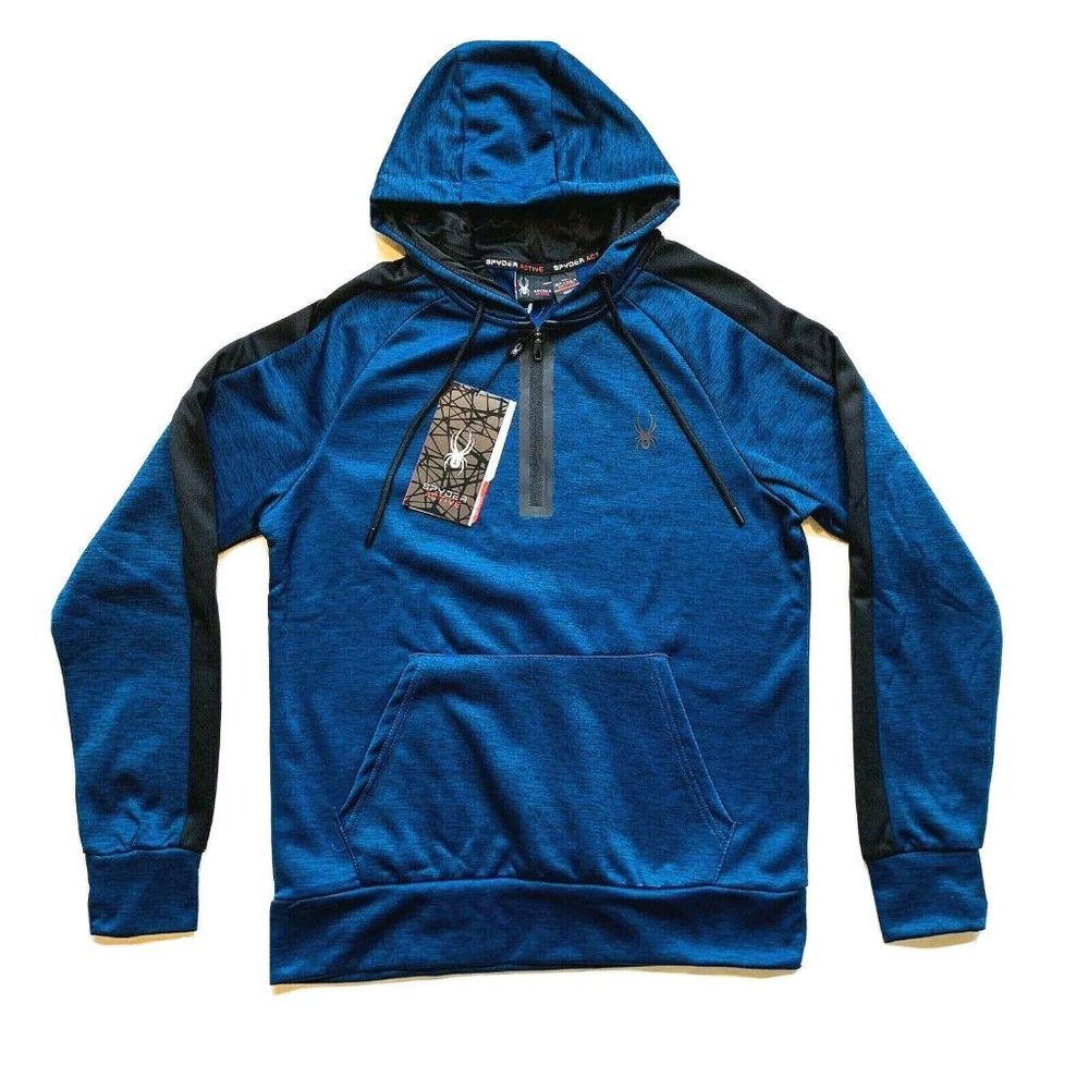 NWT Spyder Active Hoodie Sweatshirt Pullover‎ Mens Small ProWEB Zip Fleece Lined